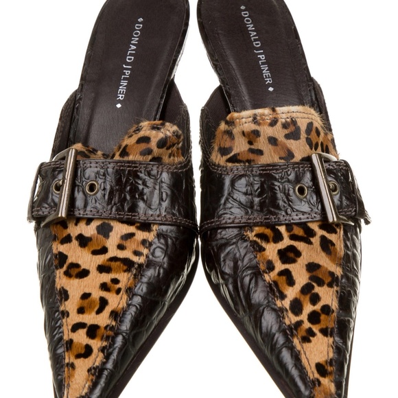 Donald J. Pliner Shoes - 🎄🎁 Stunning Croc, Cheetah Heeled, Buckled Mules